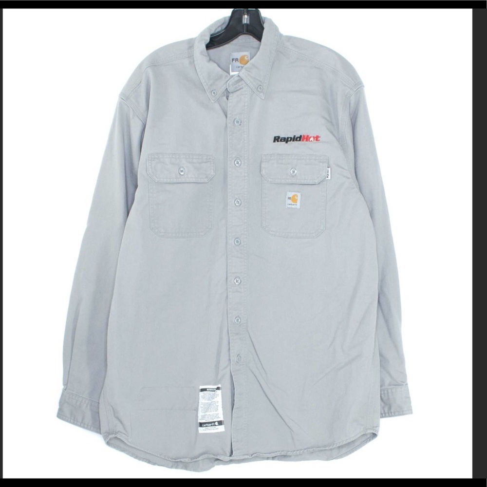 Carhartt Shirt FR Fire Resistant Button Large AY